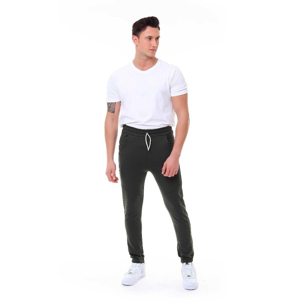 Erkek Tek Alt Eşofman Jogger Haki 1064 - 2