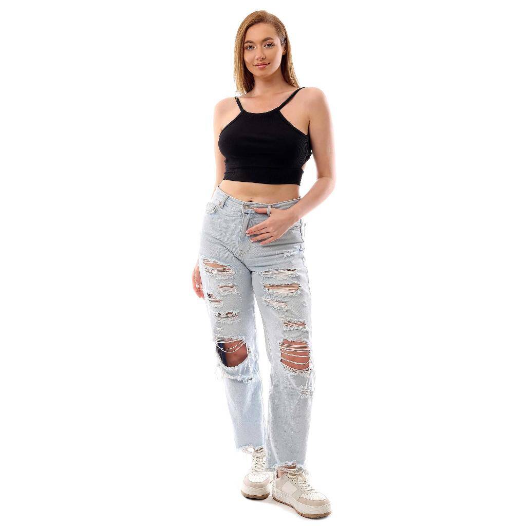 Fitilli Arkadan Bağlamalı Kemerli Crop Top Büstiyer Siyah 40300 - 3