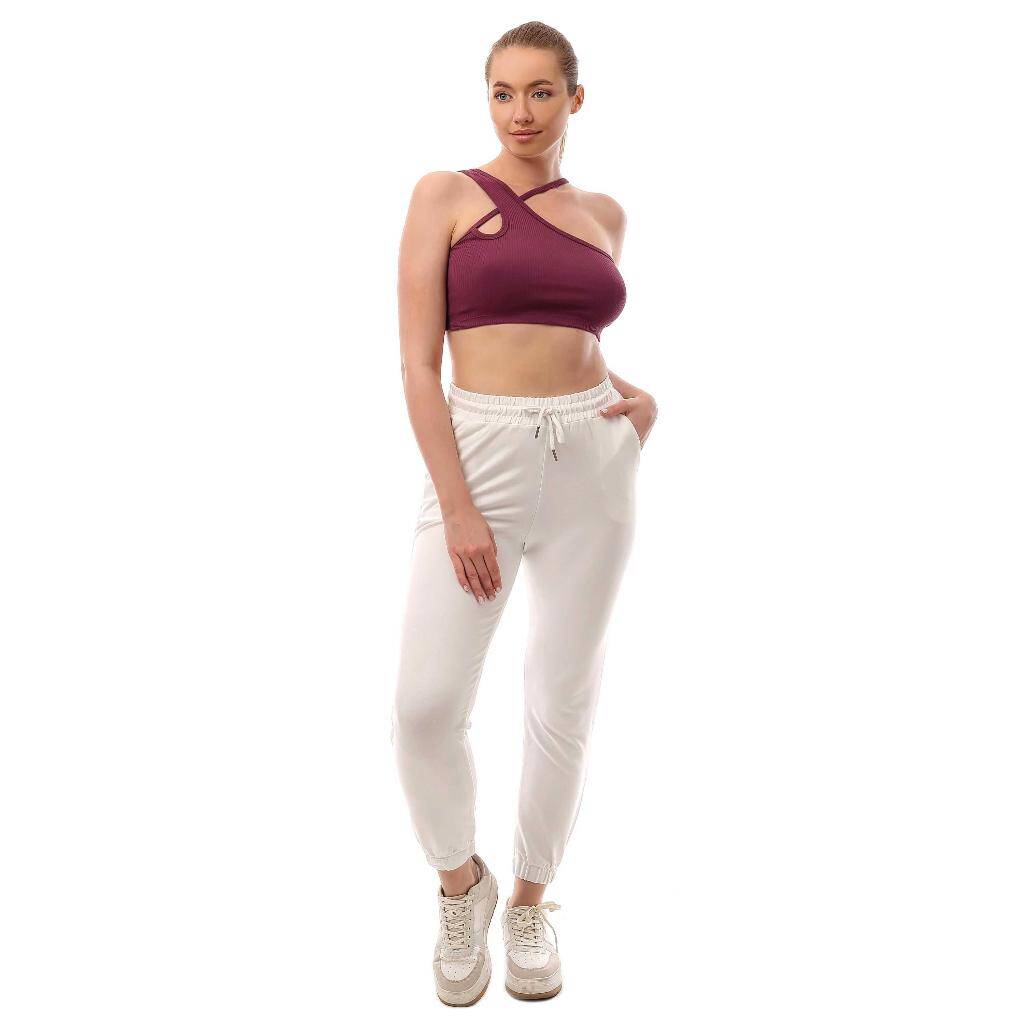 Fitilli Çapraz Askılı Crop Top Büstiyer Mor 35200 - 2