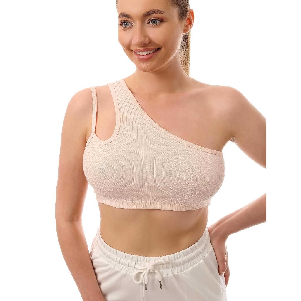 Fitilli Çapraz Askılı Crop Top Büstiyer Somon 35200 