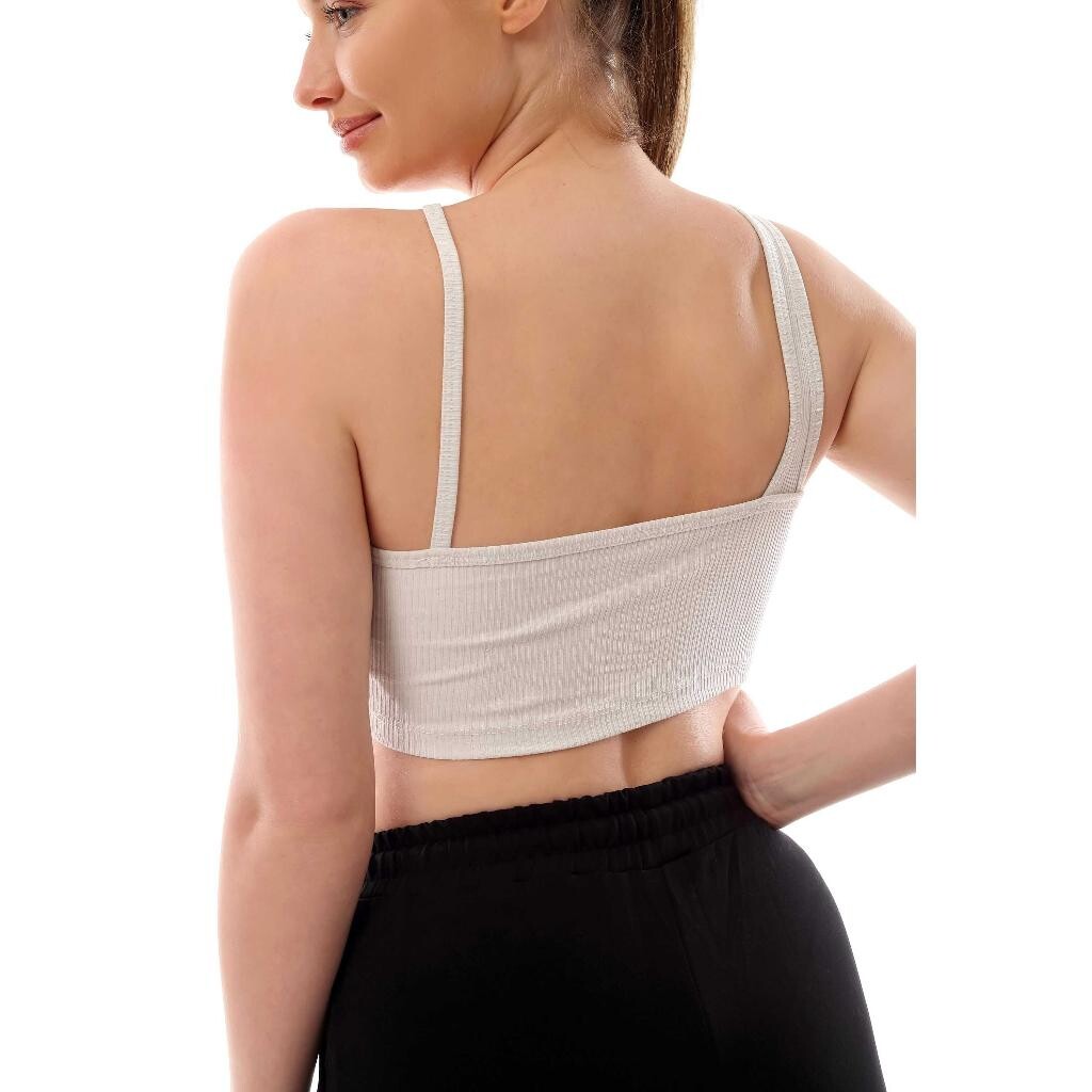 Fitilli Çapraz Askılı Crop Top Büstiyer Taş 35200 - 5