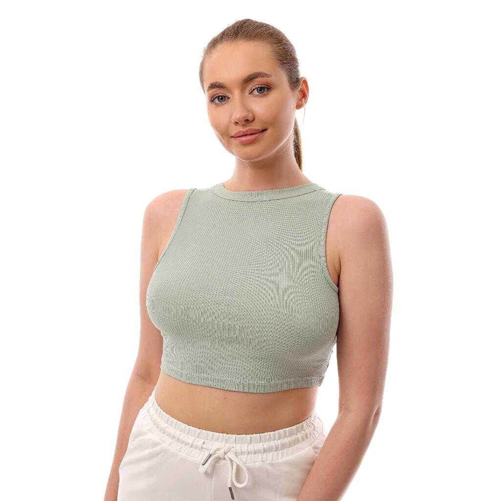 Fitilli Göğüs Pencere Detaylı Crop Top Büstiyer Mint 37400 - 6