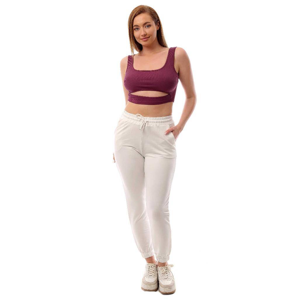 Fitilli Pencere Detaylı Crop Top Büstiyer Mor 38600 - 2