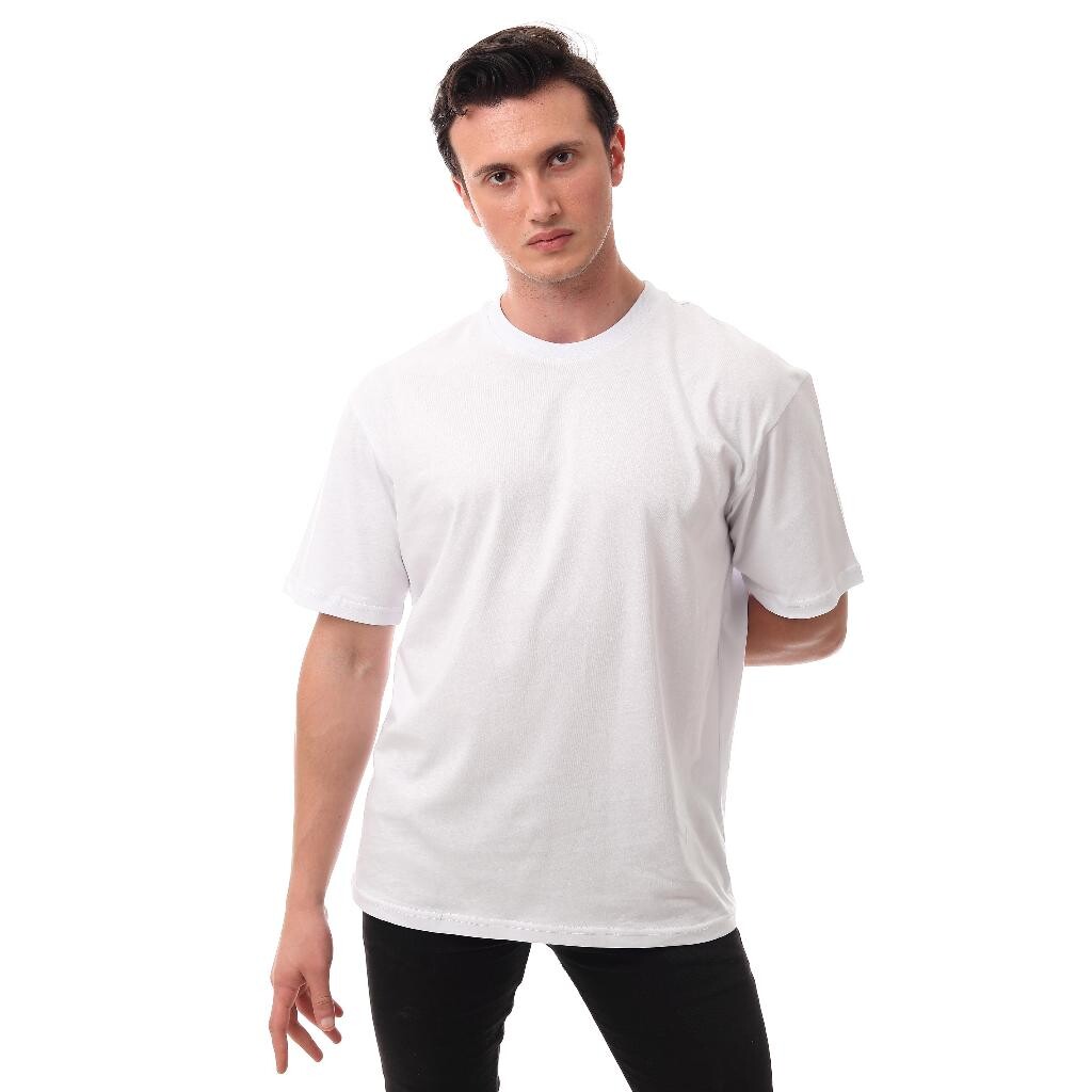 Oversize Basic Erkek T-shirt Beyaz 5000 