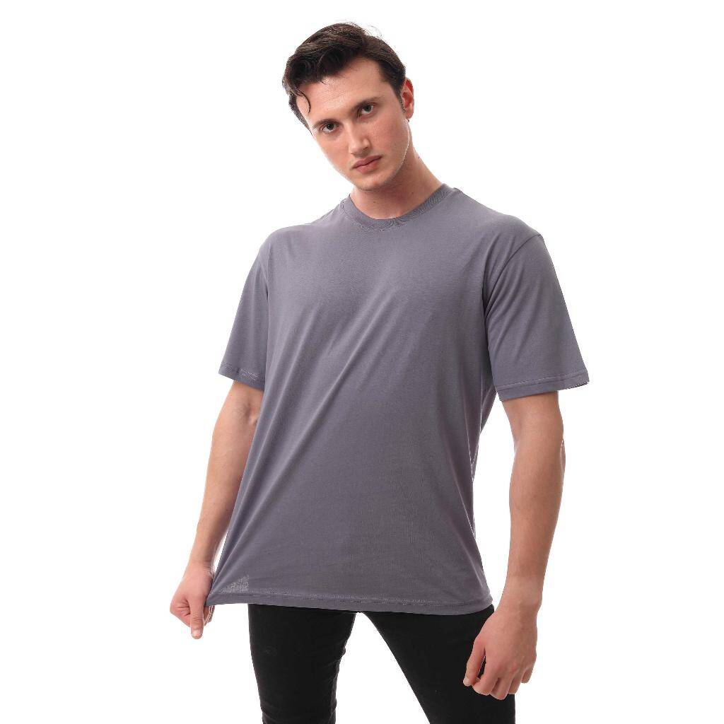 Oversize Basic Erkek T-shirt Füme 5000 - 2