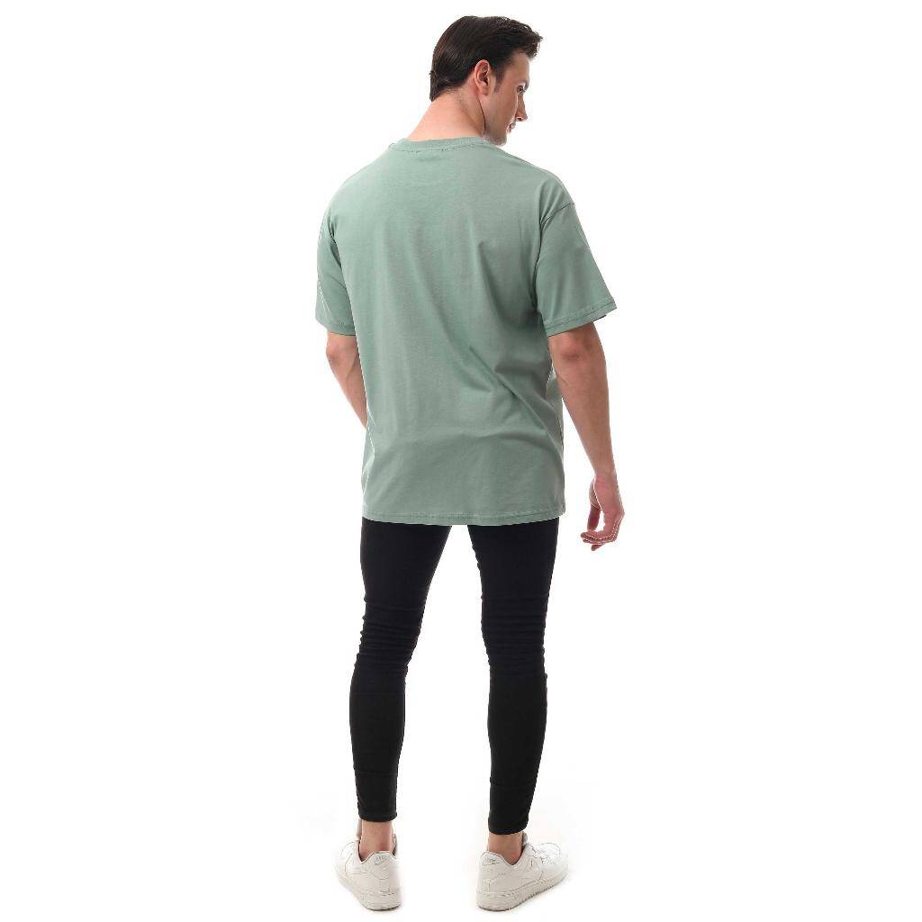 Sincap Nakışlı Relaxed Oversize Basic Erkek T-shirt Mint 6001 - 5